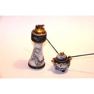 Vintage Japanese Moriage Dragonware Lighter & 3-Legged Incense Burner Set With G